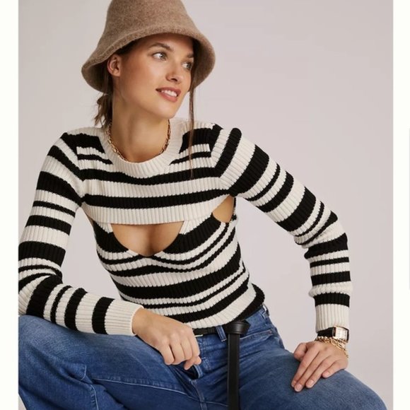 Anthropologie Sweaters - Anthropologie Maeve Striped Sweater Shrug Set